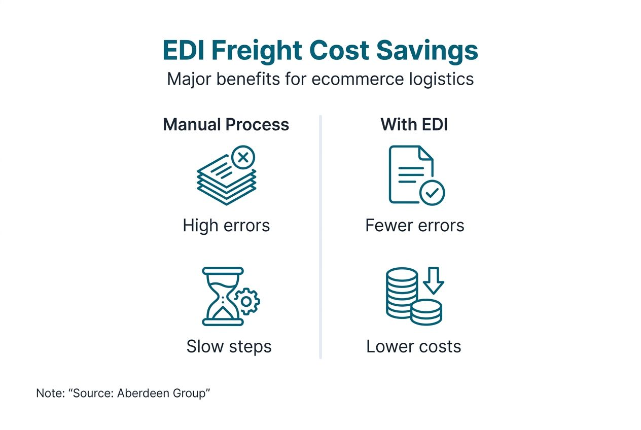 Infographic showing EDI cost savings for freight