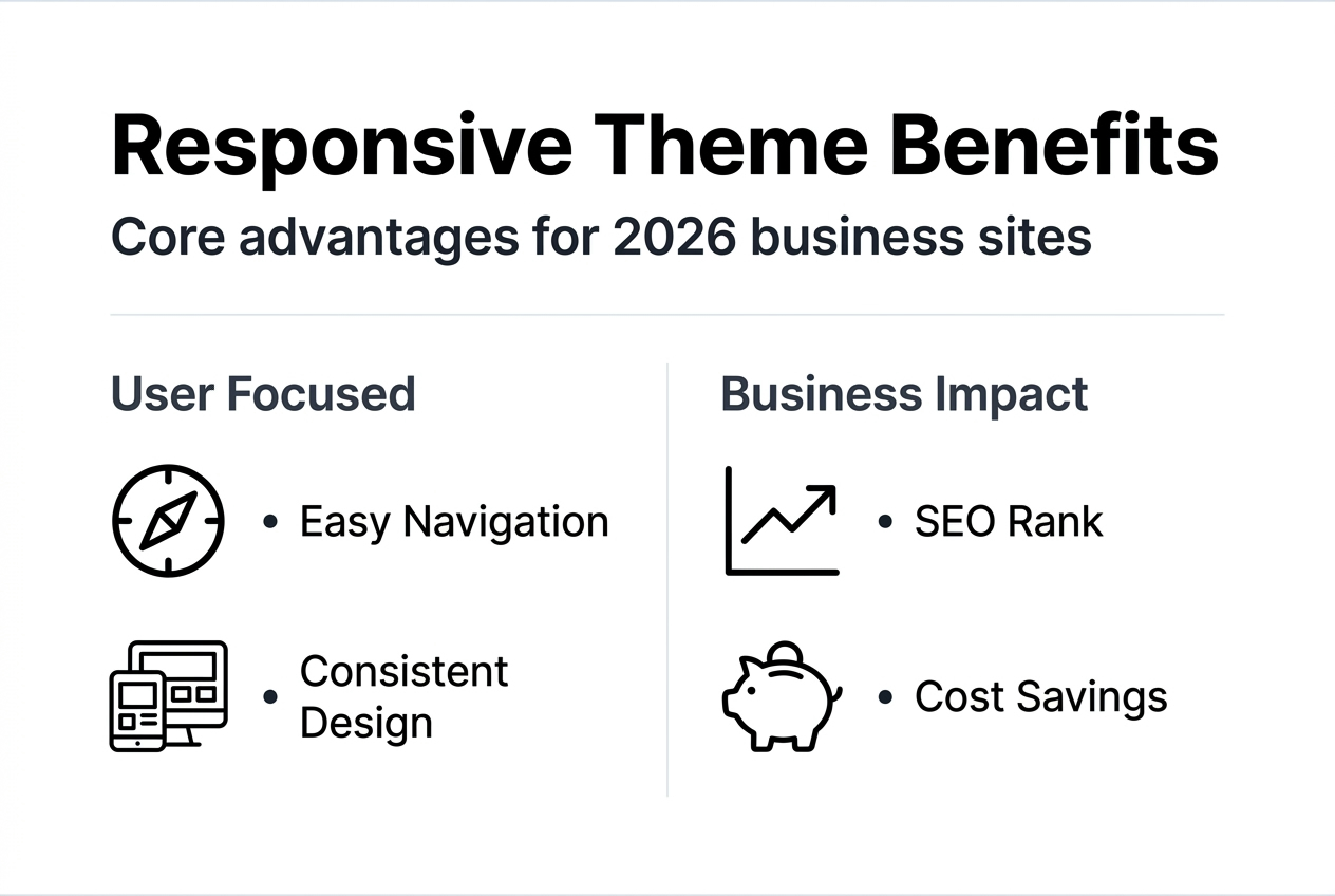 Infographic outlining responsive theme benefits