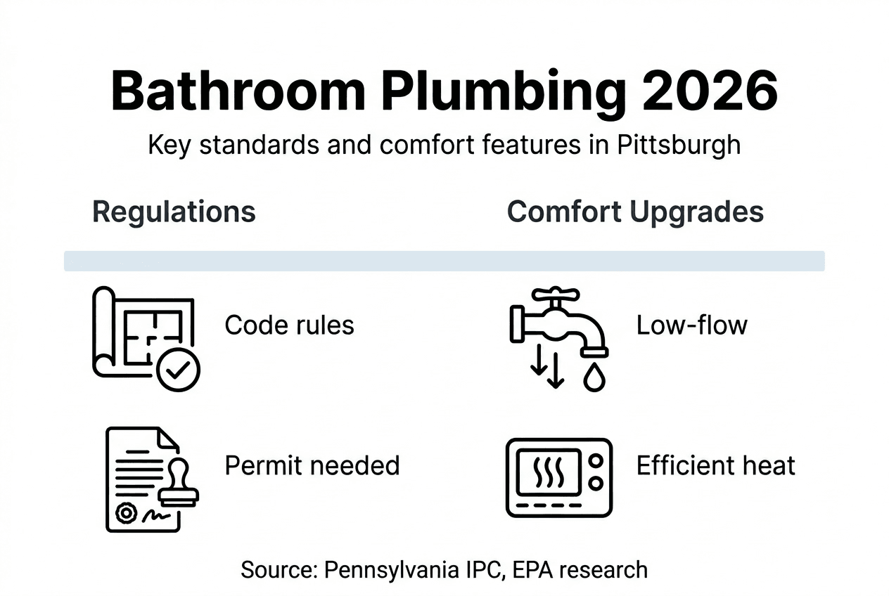 Infographic showing plumbing standards and upgrades