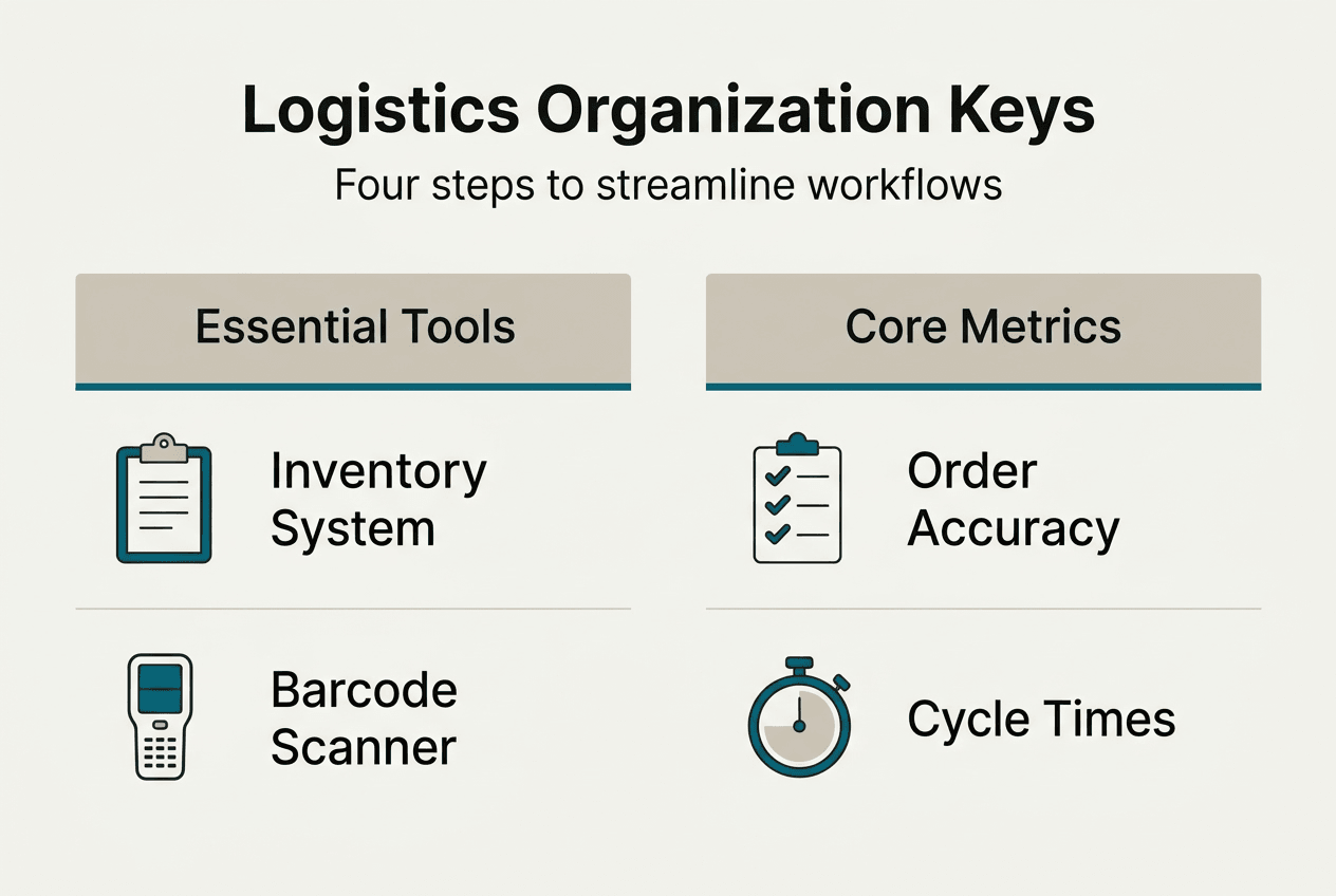 Infographic keys to organized ecommerce logistics