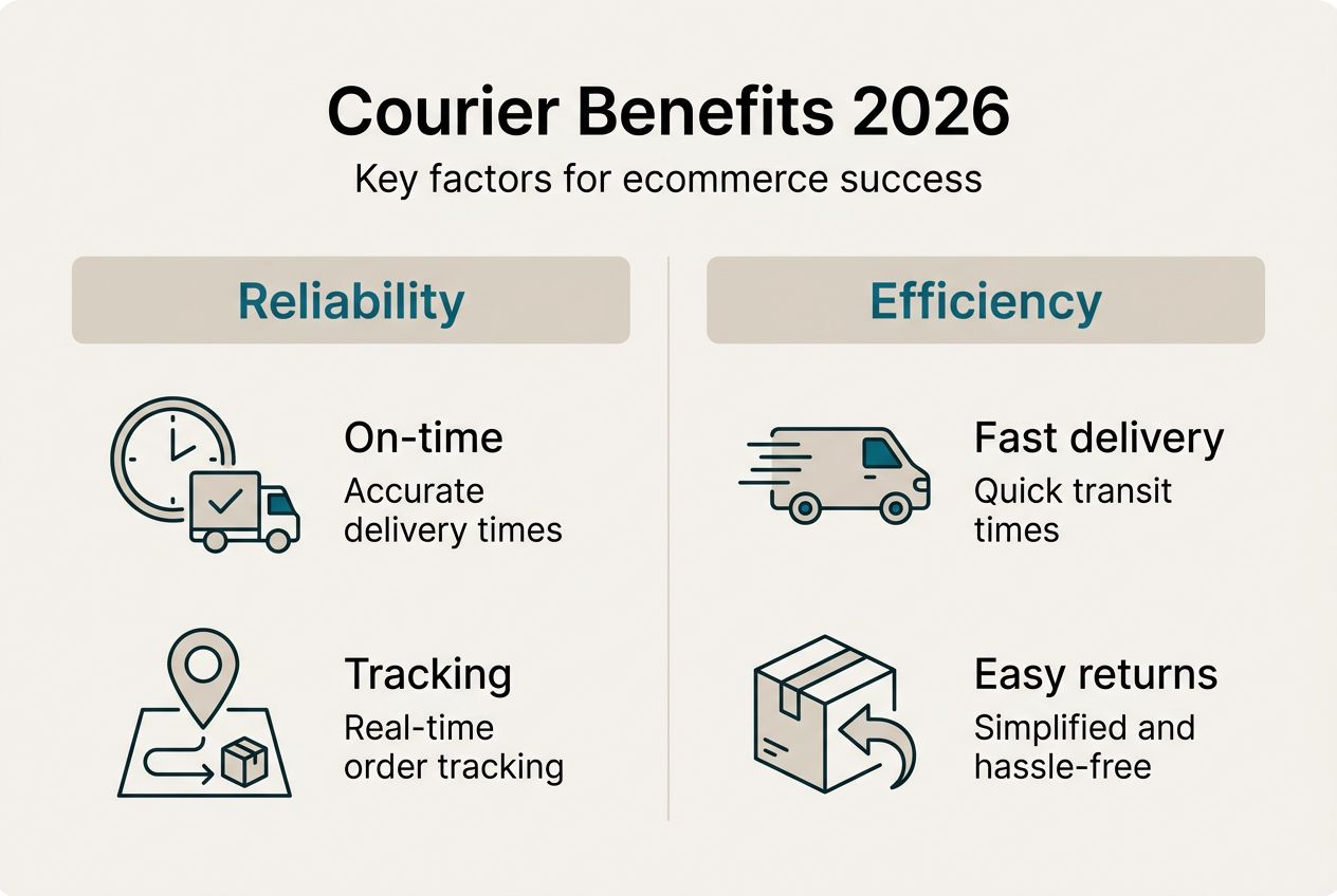 Infographic showing courier service benefits overview