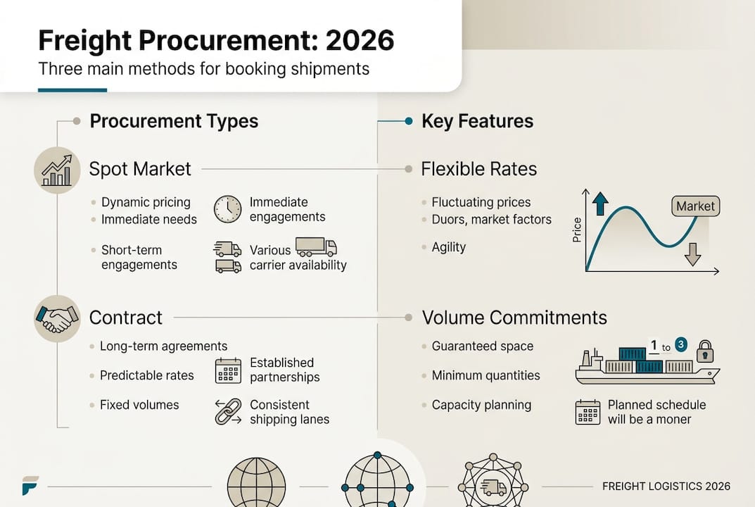 Infographic on freight procurement methods and features