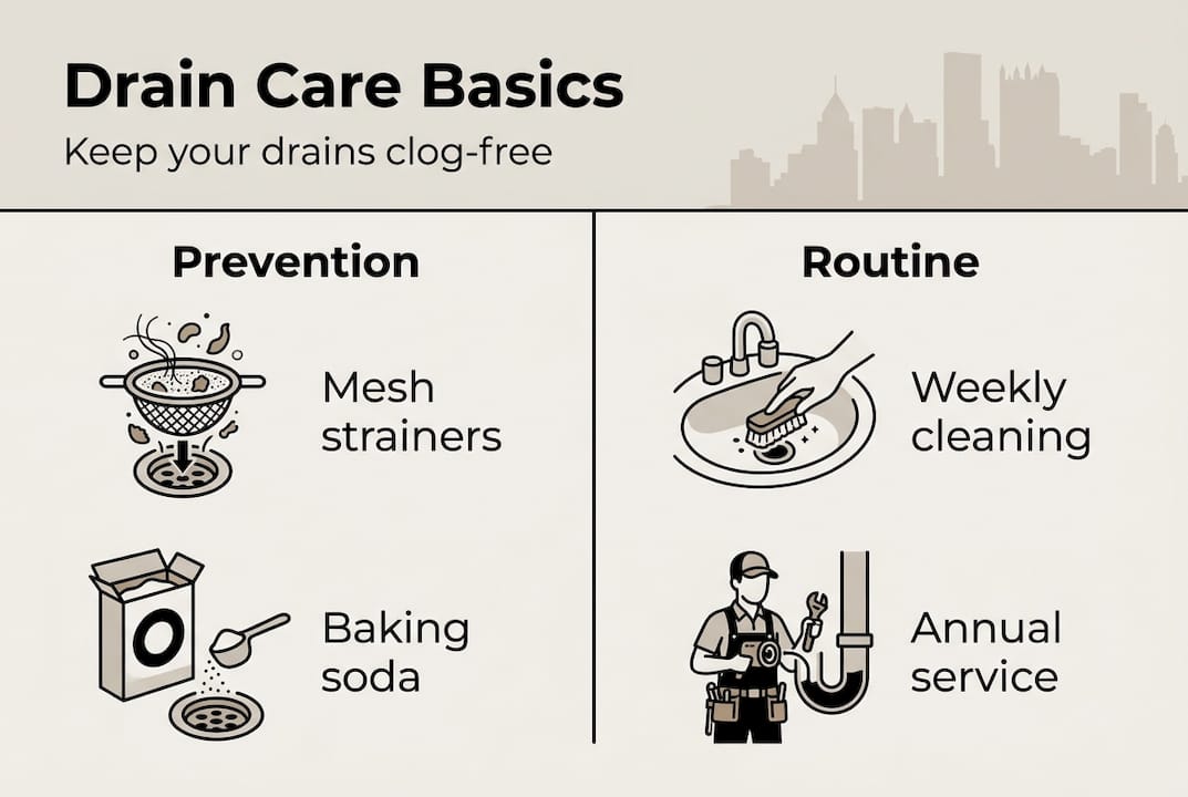 Infographic with drain maintenance tips