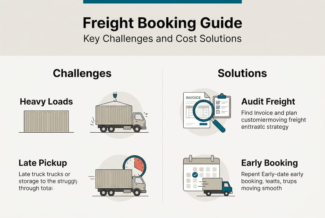 Infographic showing freight challenges and solutions