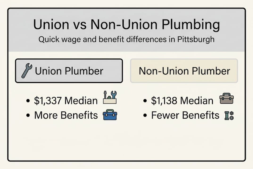 Infographic union plumber versus non-union comparison