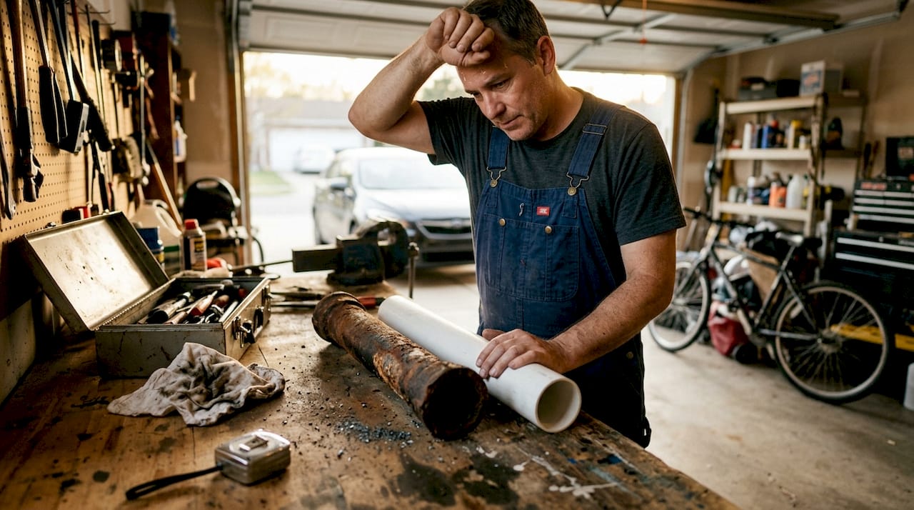 Plumber compares cast iron and PVC pipe