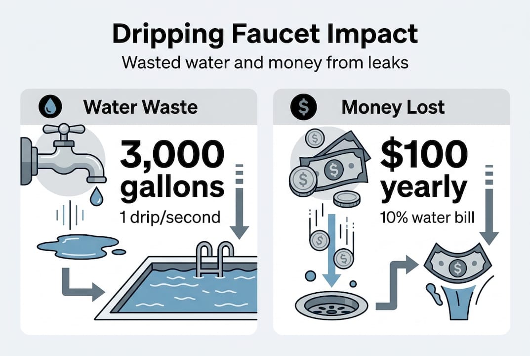 Infographic on water and money lost to leaks