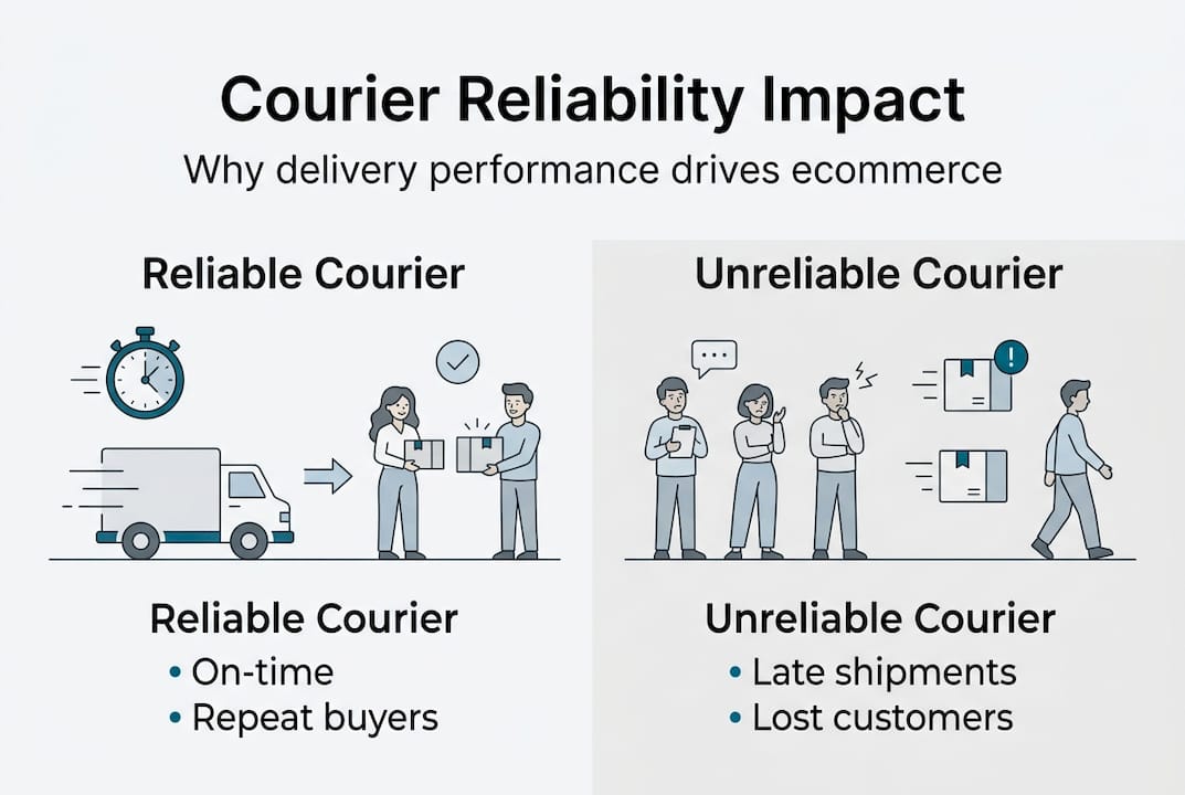 Infographic on courier reliability impact