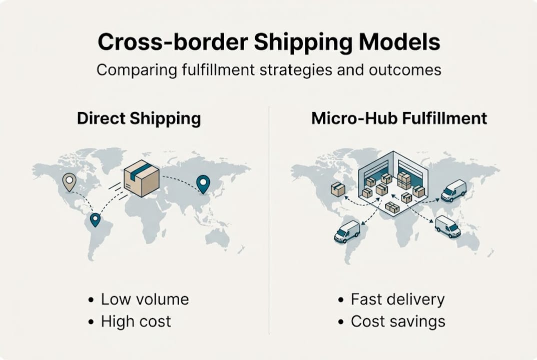 Infographic comparing ecommerce shipping models