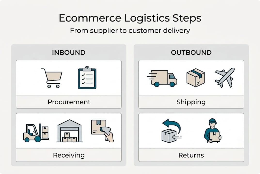 Infographic shows key logistics steps