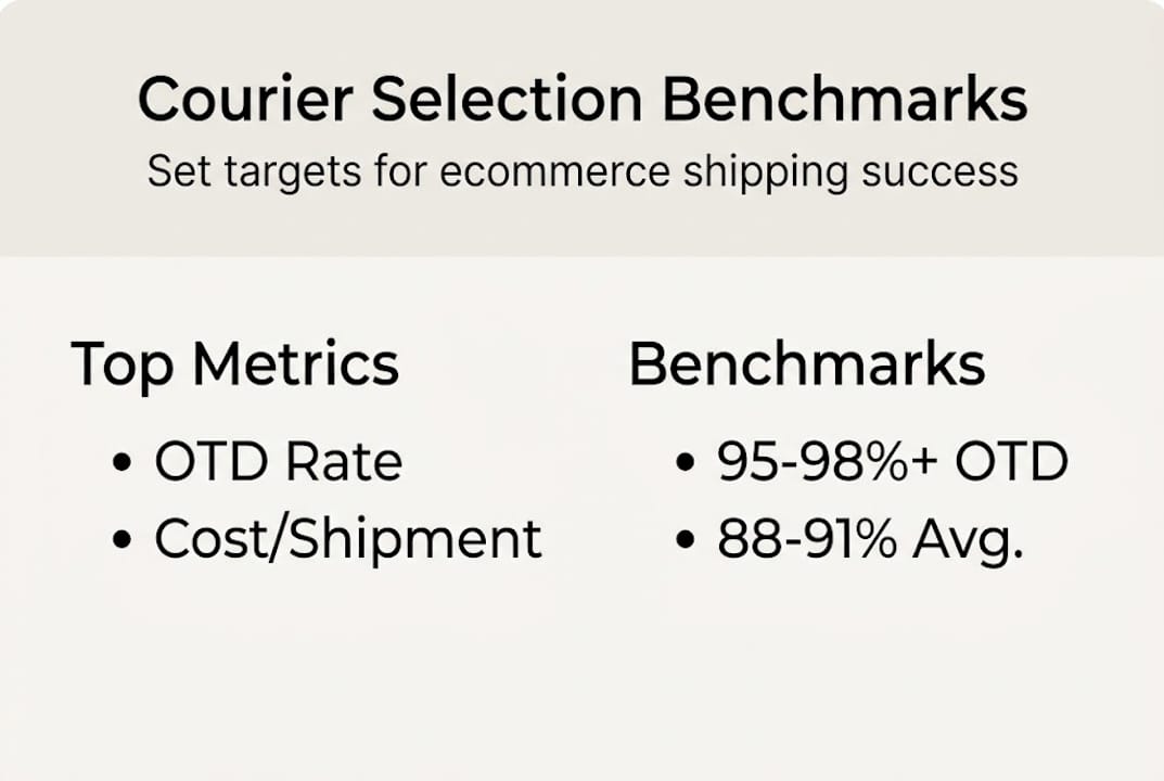 Infographic showing courier benchmarks and key metrics