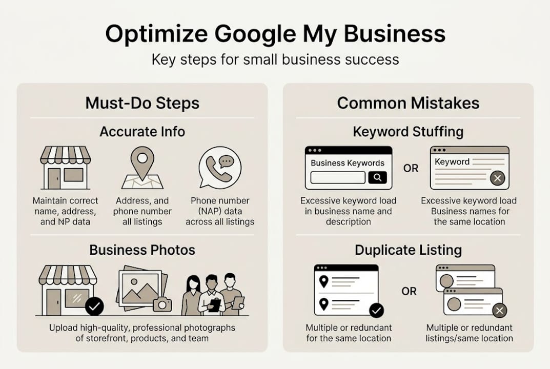 Infographic Google My Business profile optimization tips