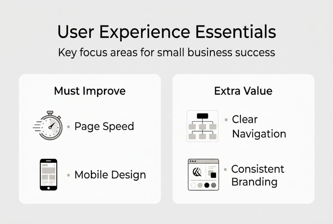 Infographic with user experience focus areas