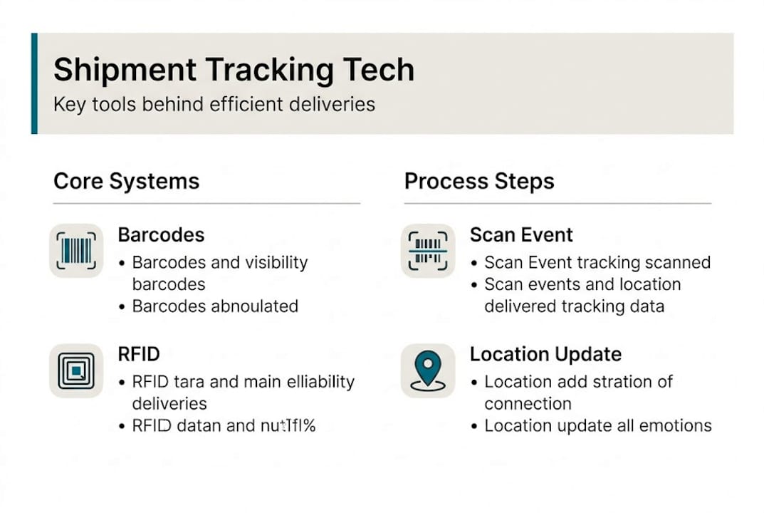 Infographic of shipment tracking tech and process