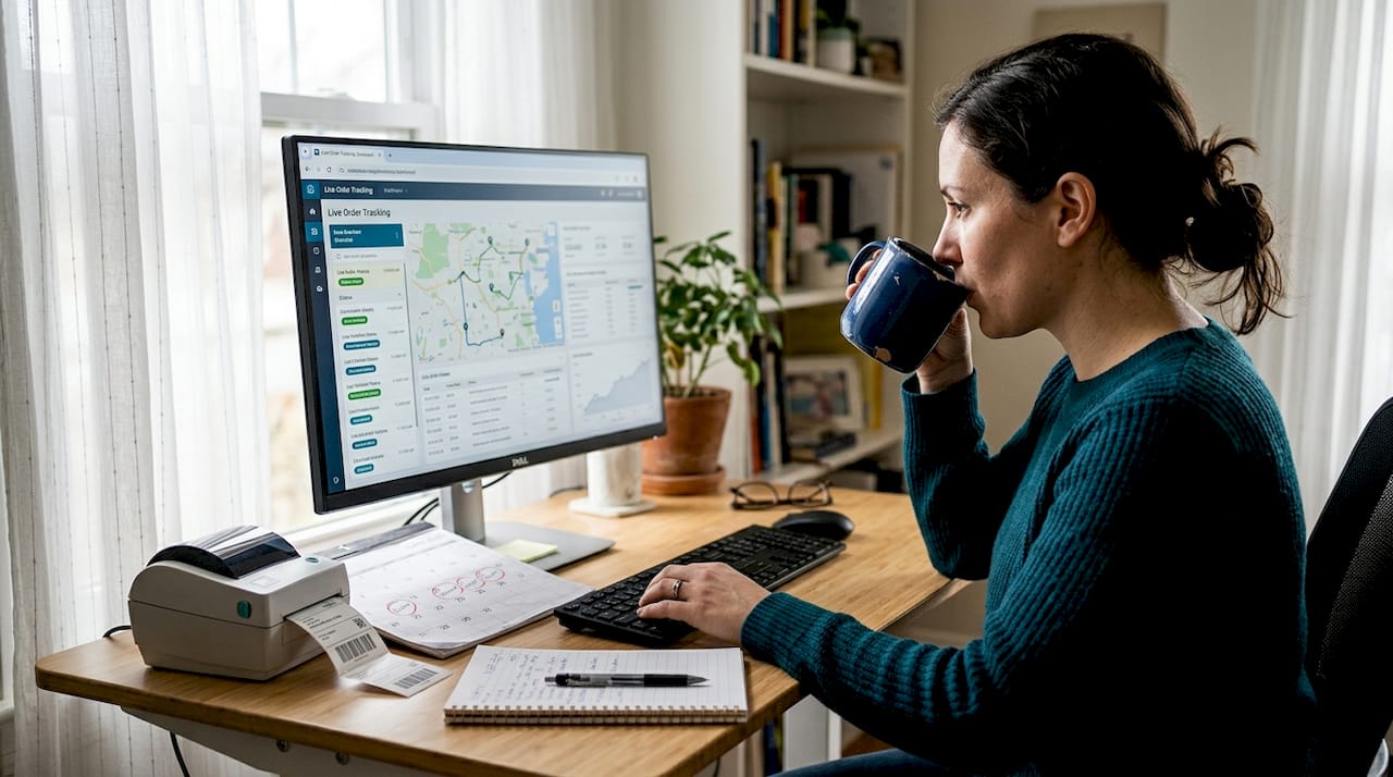 Analyst checking ecommerce delivery dashboard