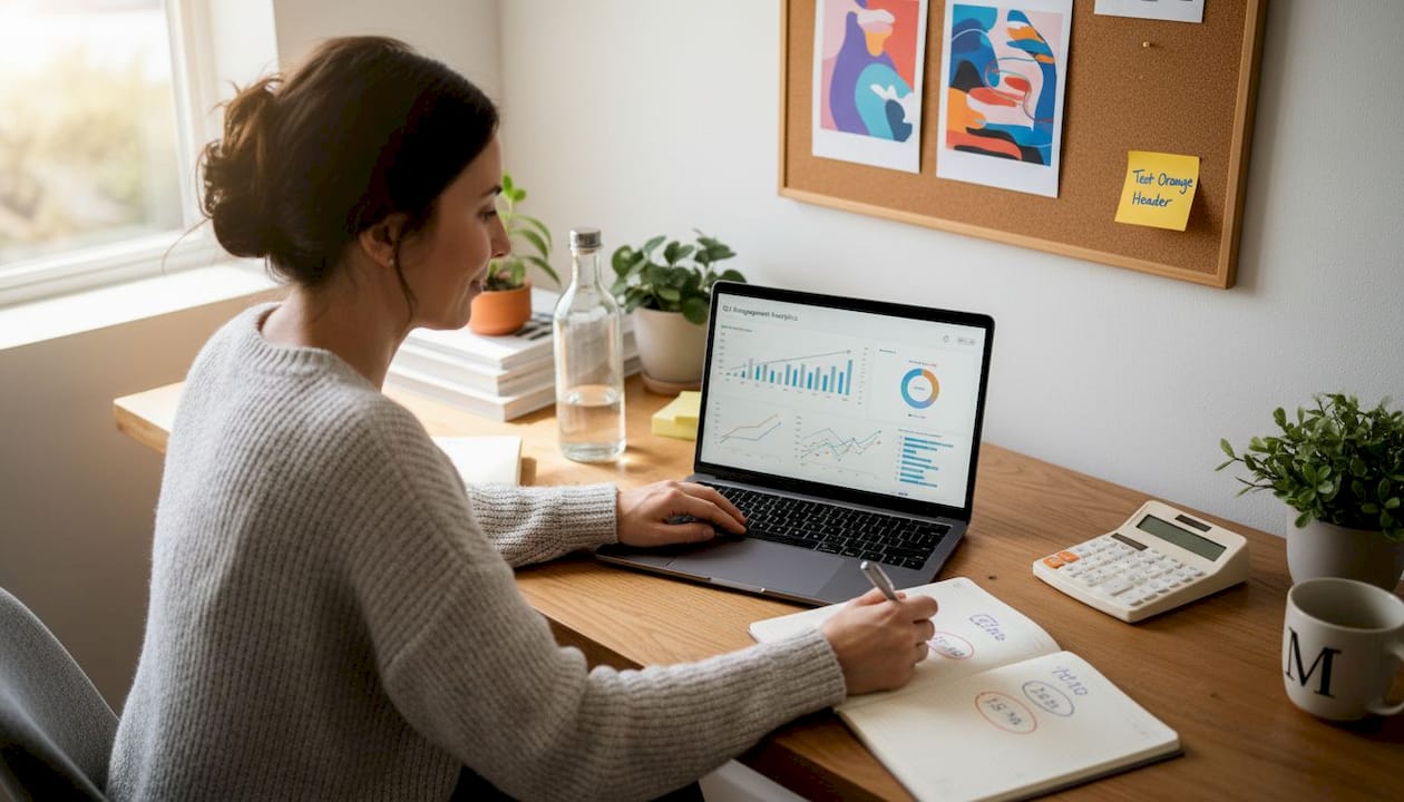 Manager reviewing content engagement metrics