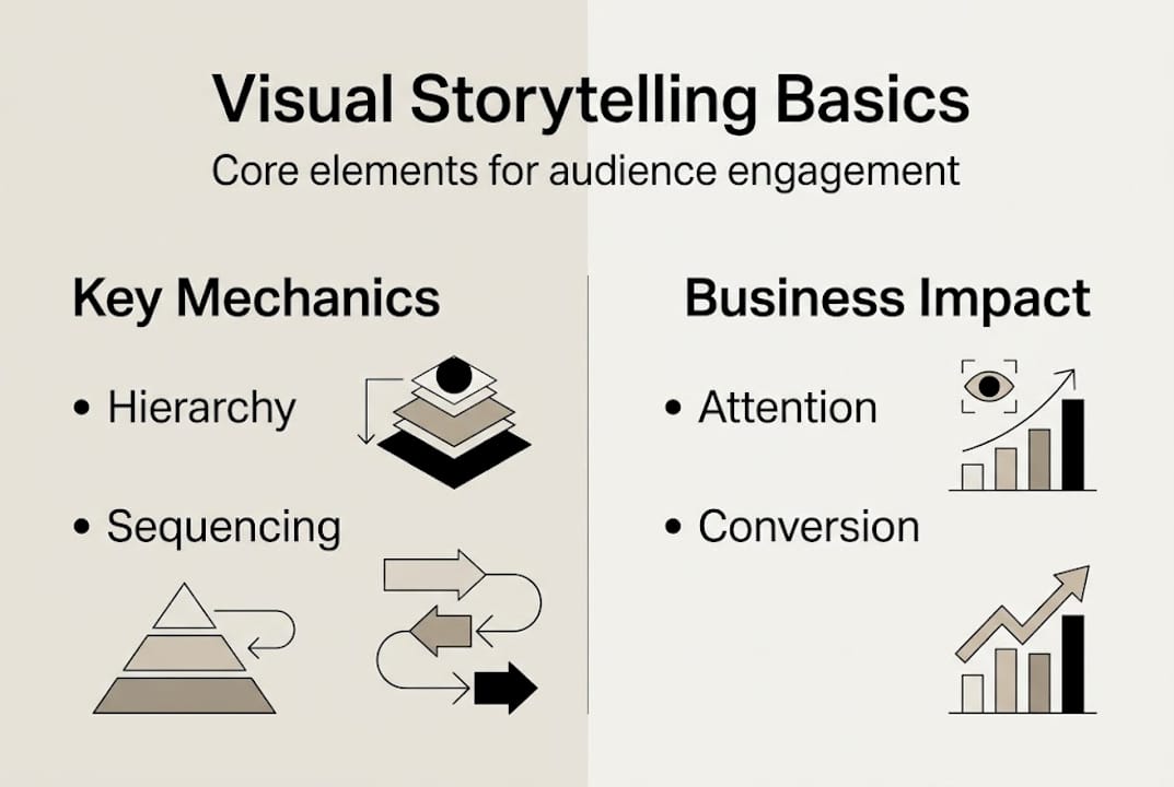 Infographic shows core visual storytelling mechanics
