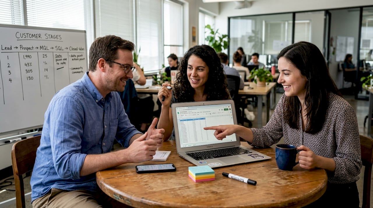 Team mapping customer journey together