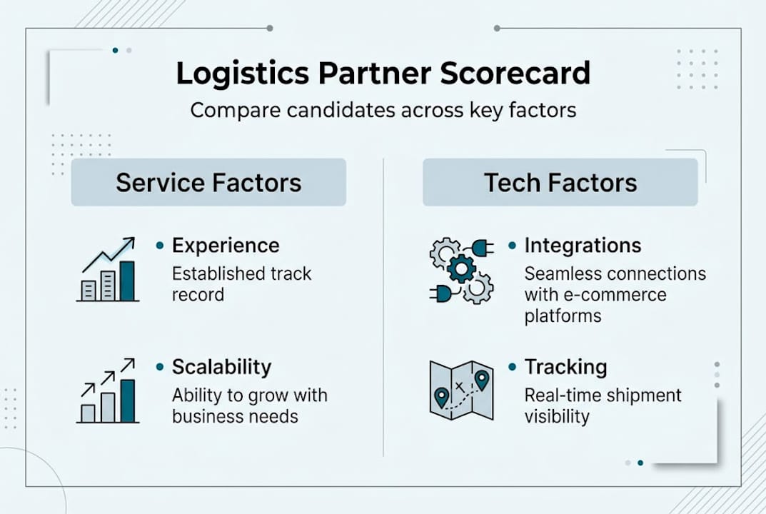 Infographic of logistics partner evaluation framework