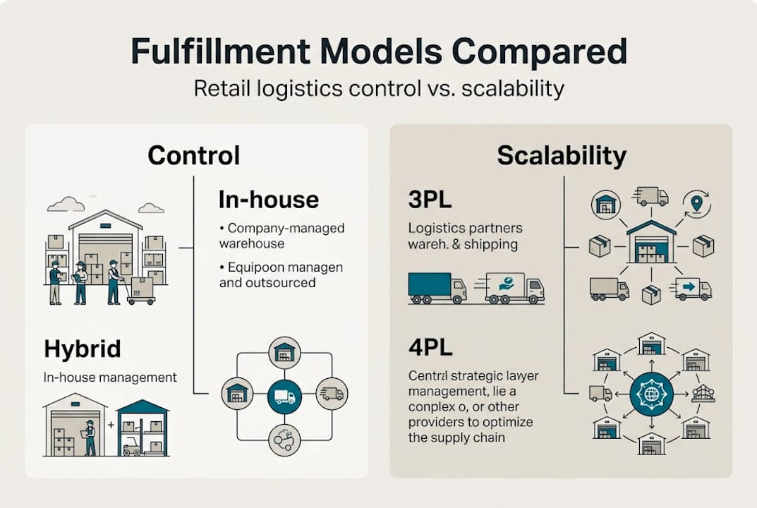 Infographic comparing fulfillment model types