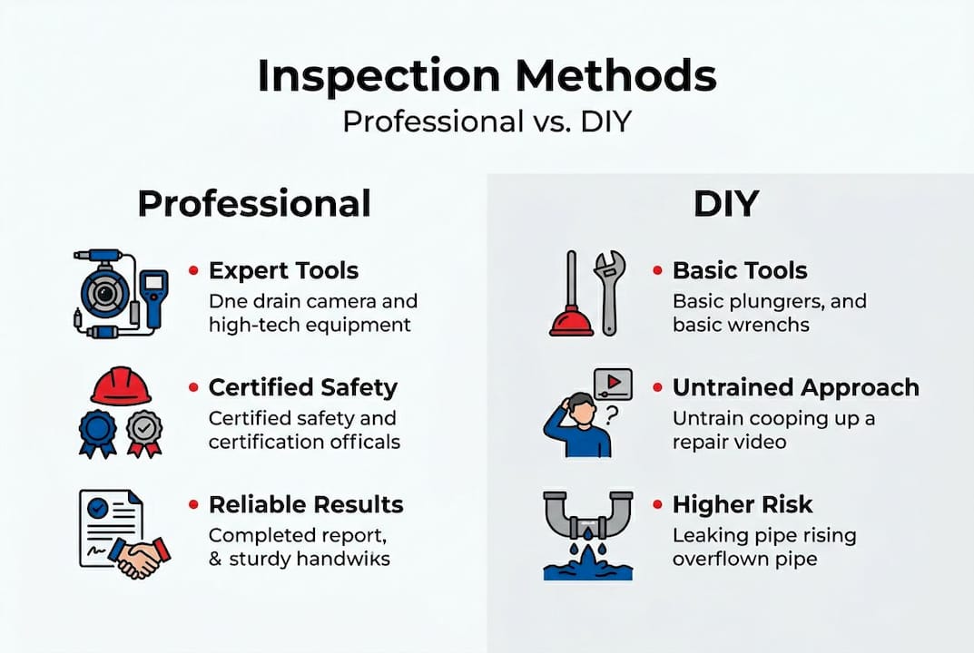 Infographic comparing professional and DIY gas inspections
