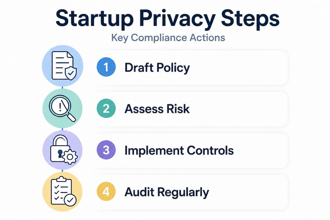 Infographic on core privacy compliance steps for startups