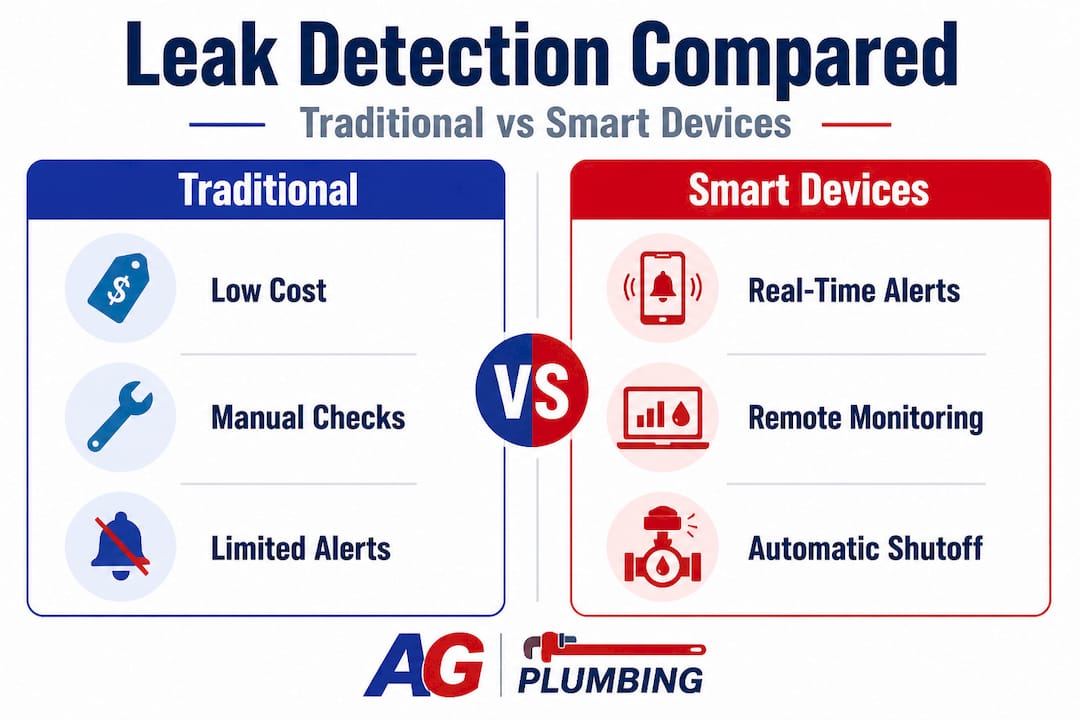 Infographic comparing leak detection methods