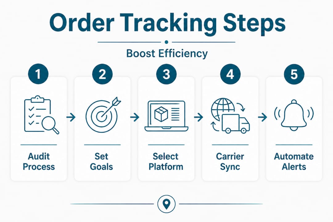 Infographic showing order tracking steps