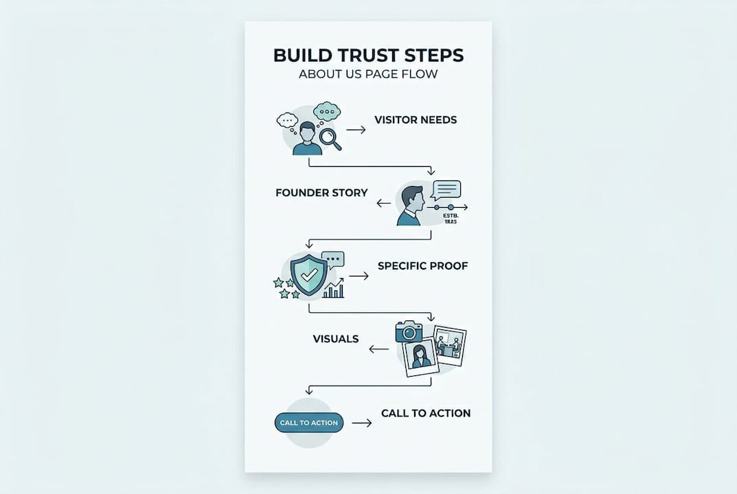 Infographic outlining About Us page steps