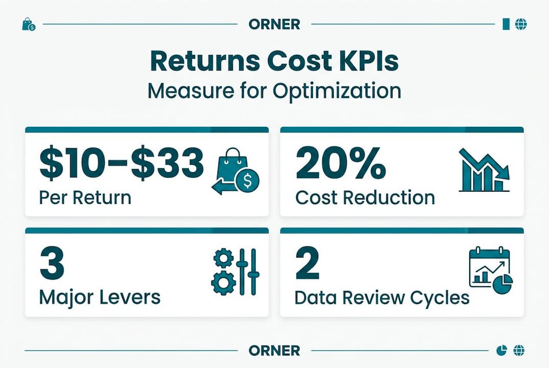 Infographic showing key KPIs for returns logistics costs
