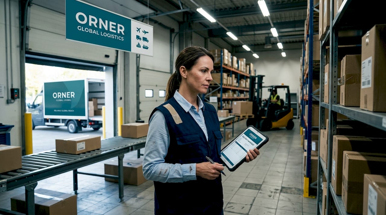 Logistics manager checking warehouse deliveries