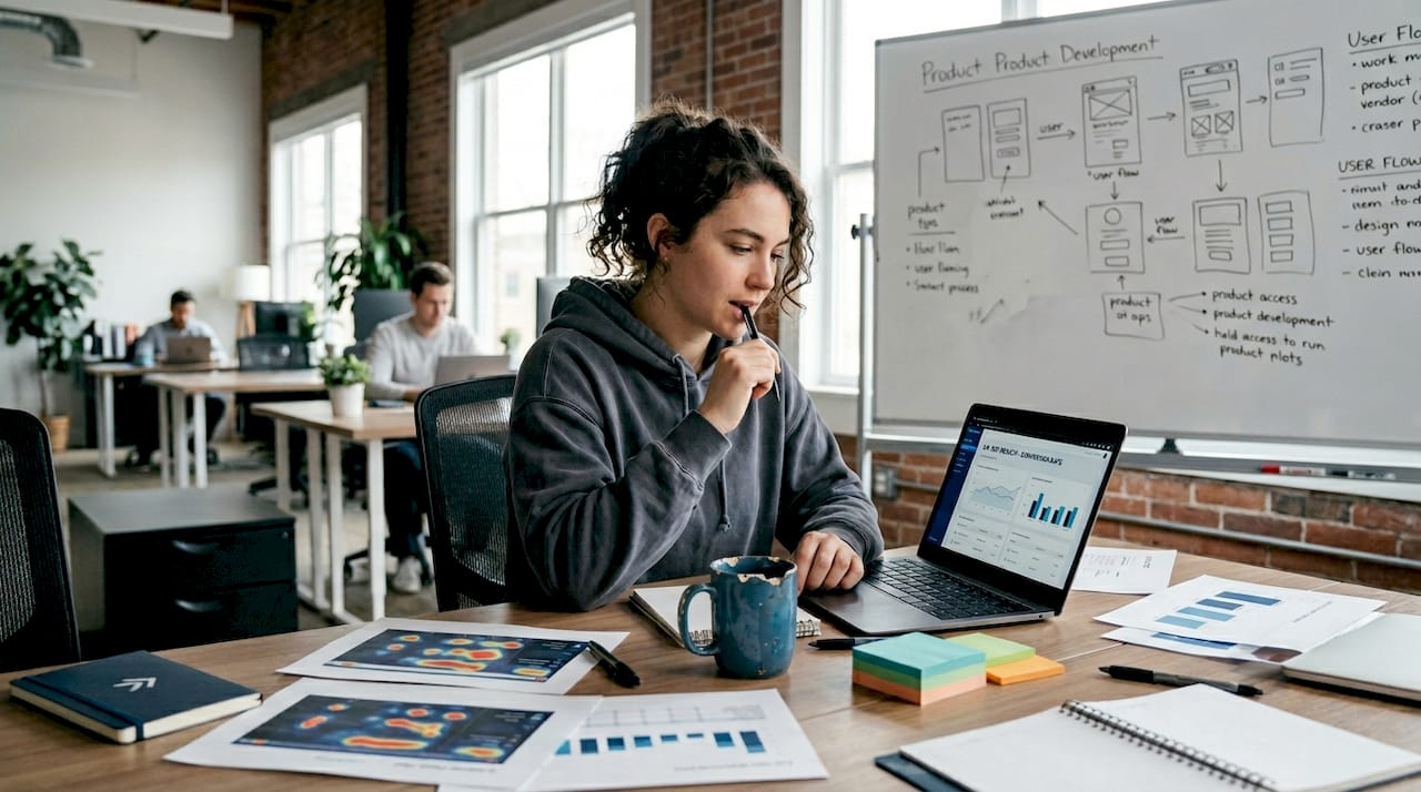 Founder reviewing unsuccessful campaign results