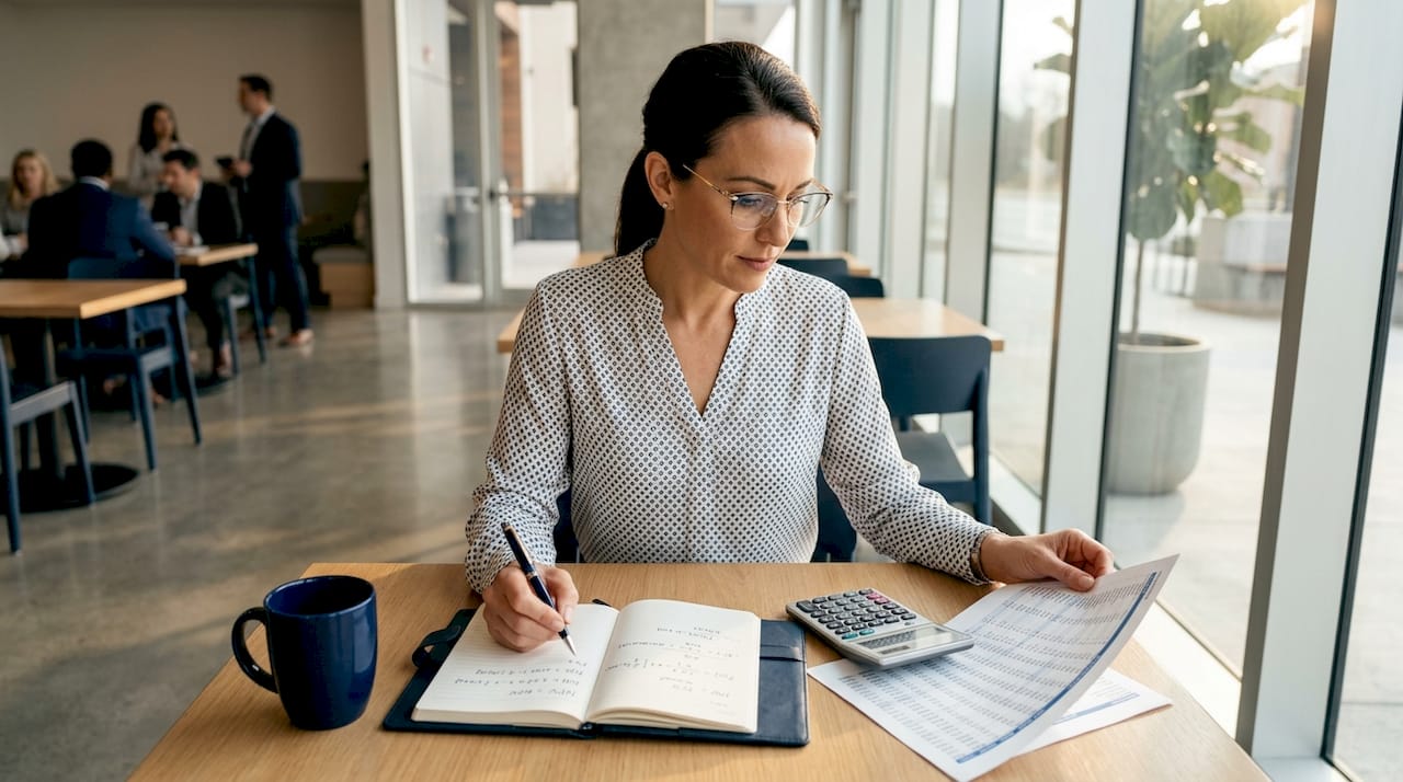 Financial analyst calculating CLV profit margins