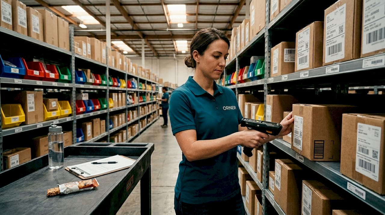 Warehouse staff scanning packages for shipment