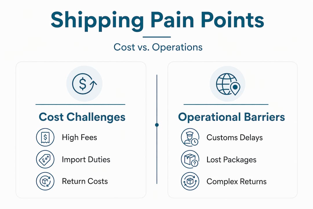 Infographic comparing cost and operational shipping challenges