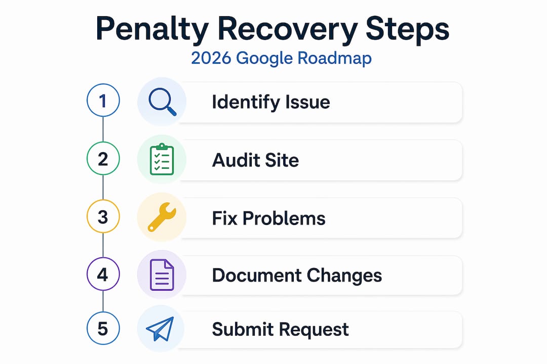 Infographic of Google penalty recovery steps