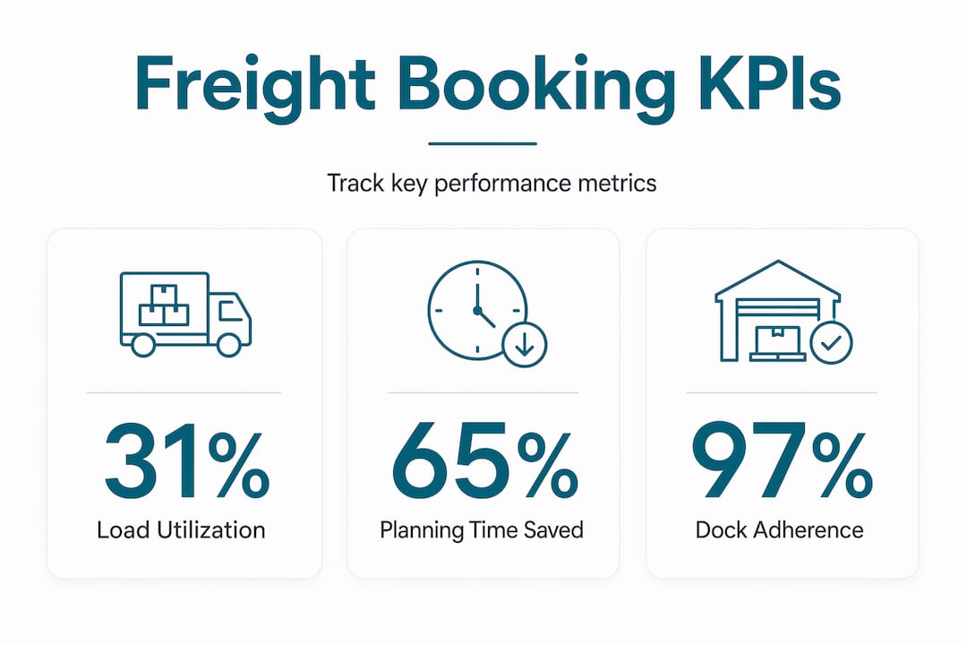 Freight booking KPIs stat overview infographic
