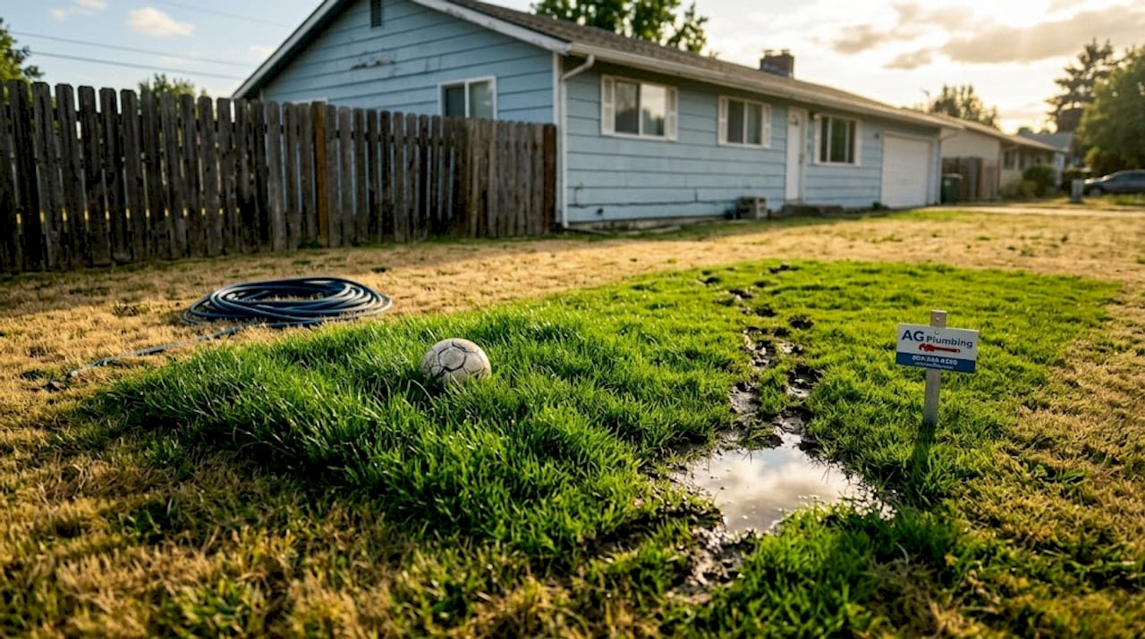Unusually lush patch on backyard lawn