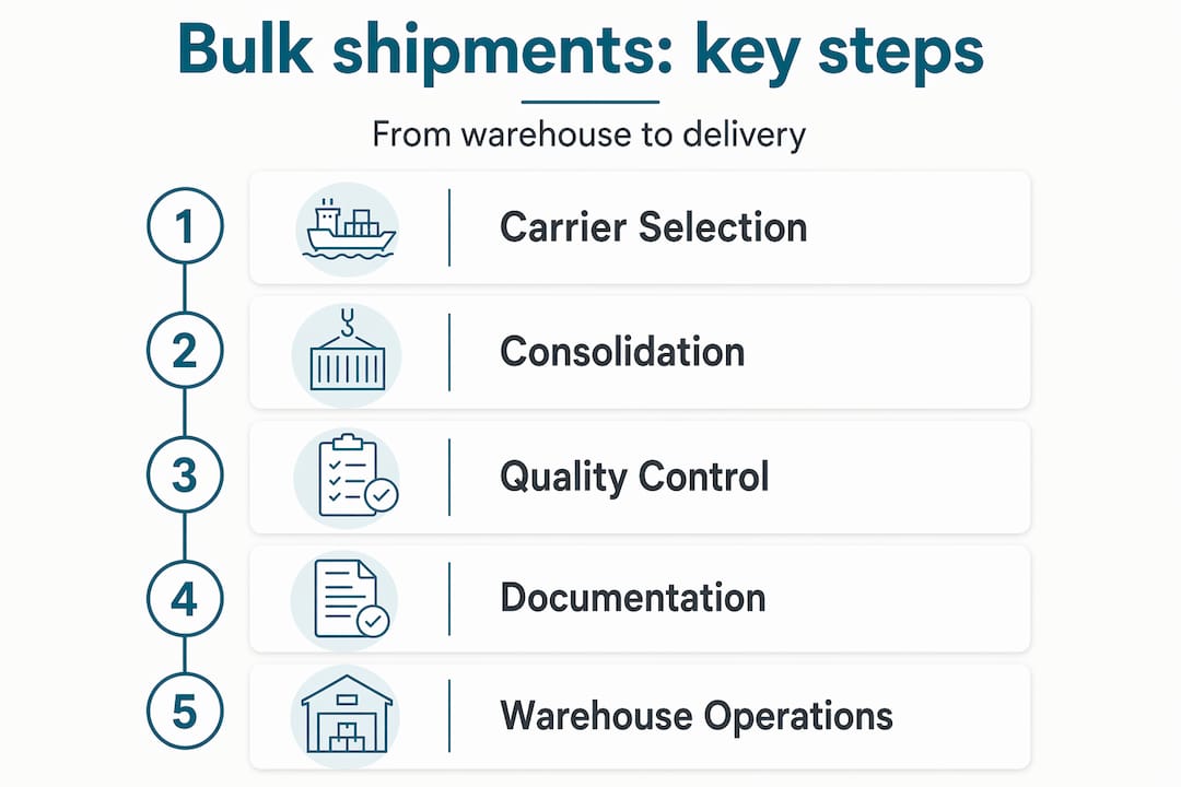 Infographic of bulk shipment workflow steps