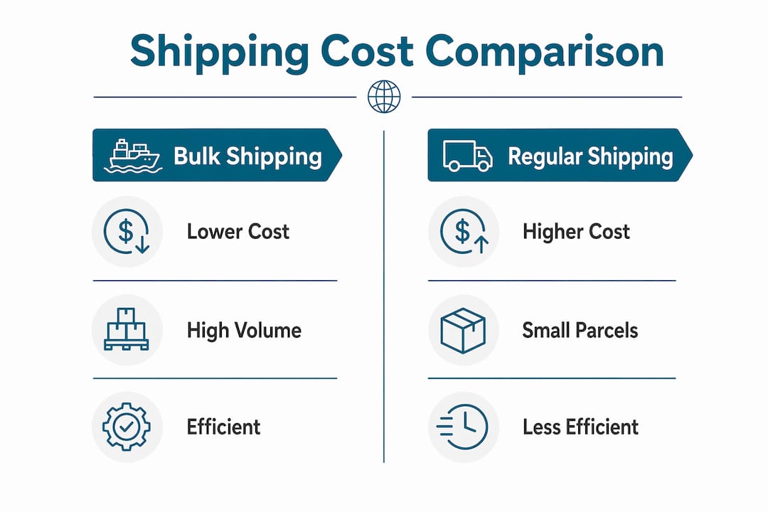 Infographic comparing bulk and regular shipping costs