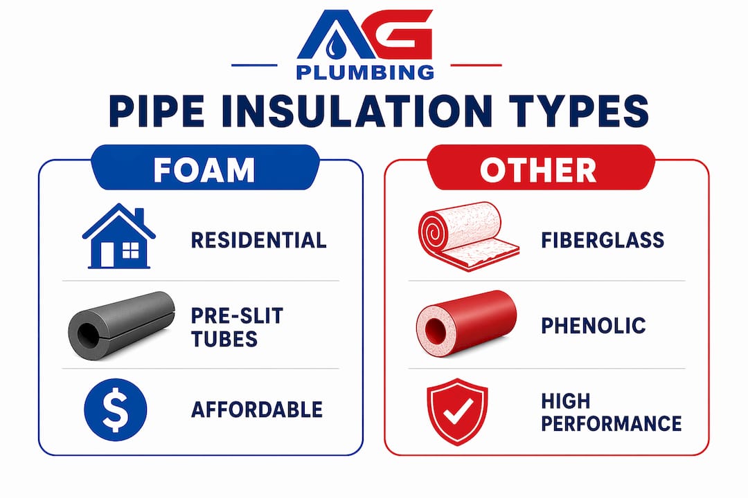 Infographic comparing foam and other pipe insulation types