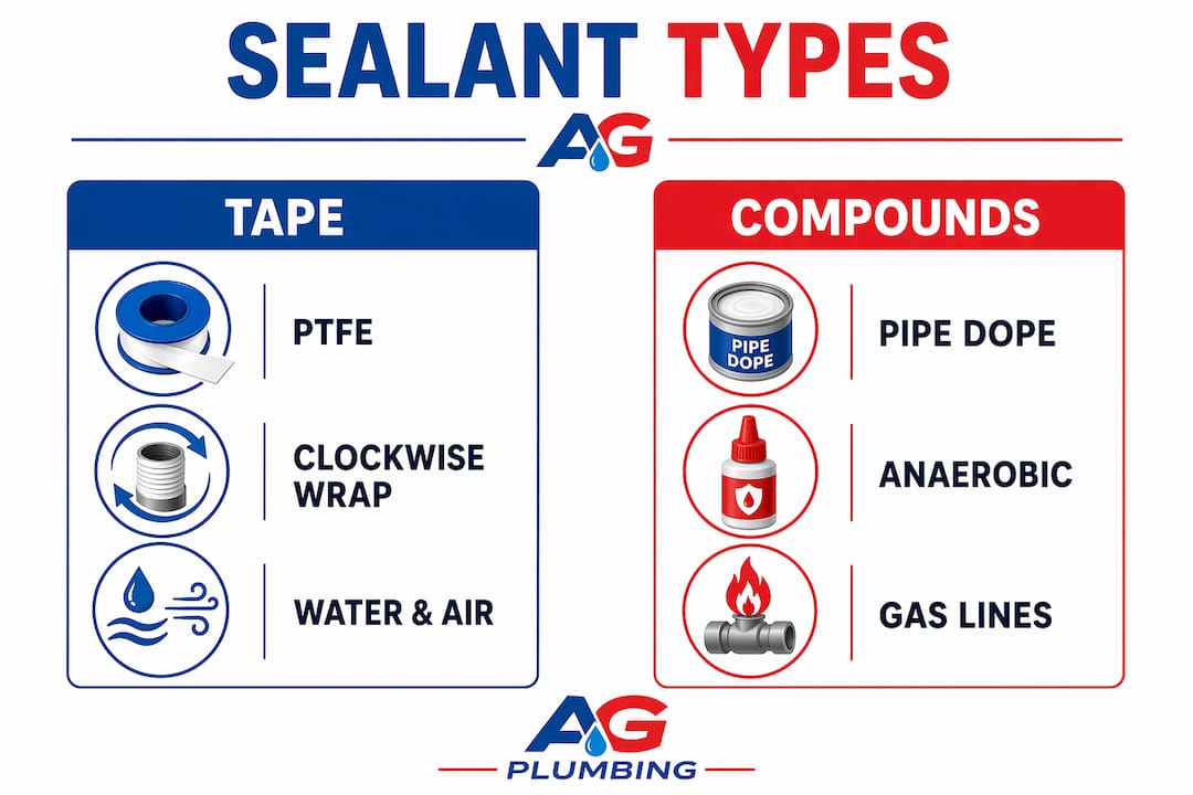 Infographic comparing pipe joint sealants