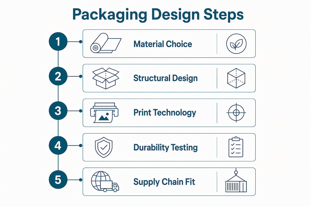 Infographic outlining key packaging design steps