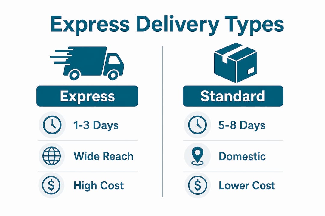 Infographic comparing express and standard delivery types