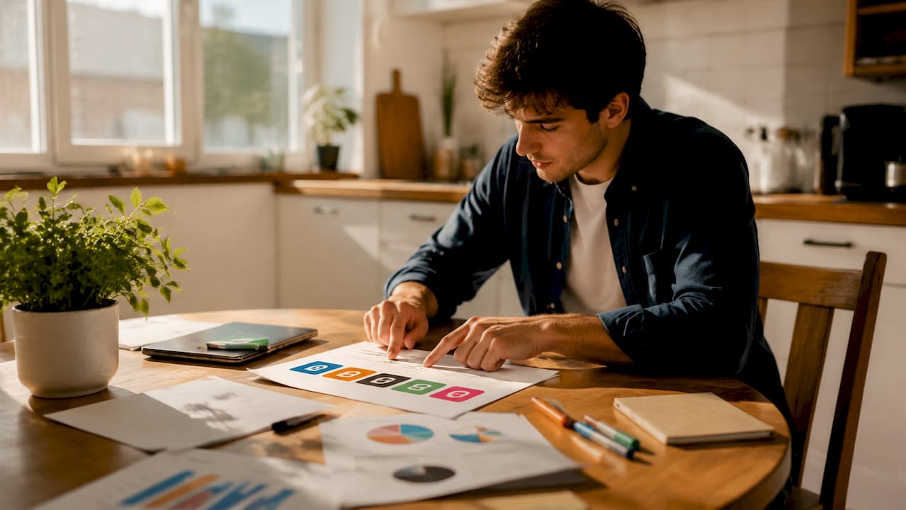 Hands pointing at marketing platform report
