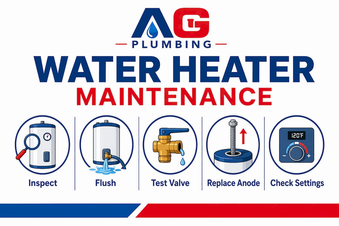 Infographic of water heater maintenance steps