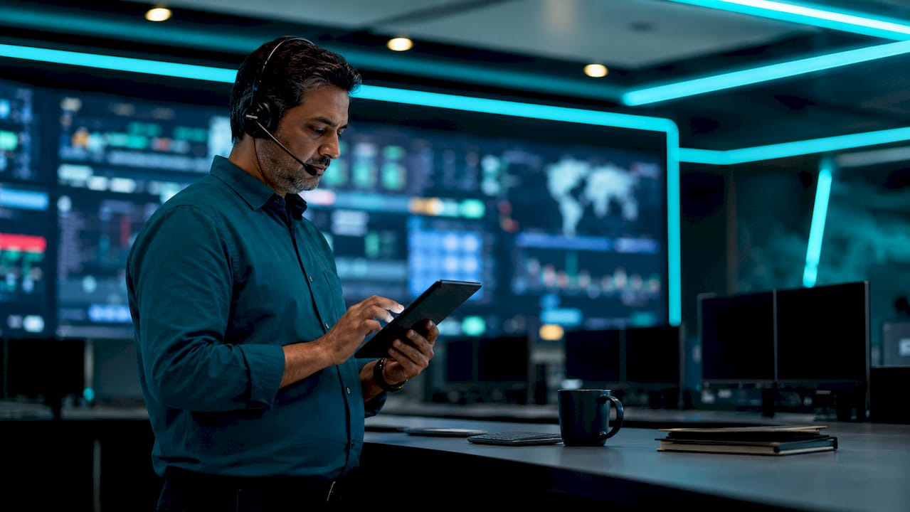 Logistics operator monitoring AI systems