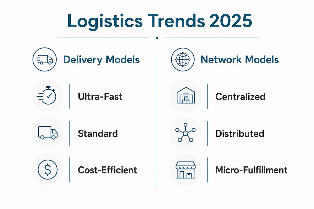 Infographic comparing delivery and network models for 2025