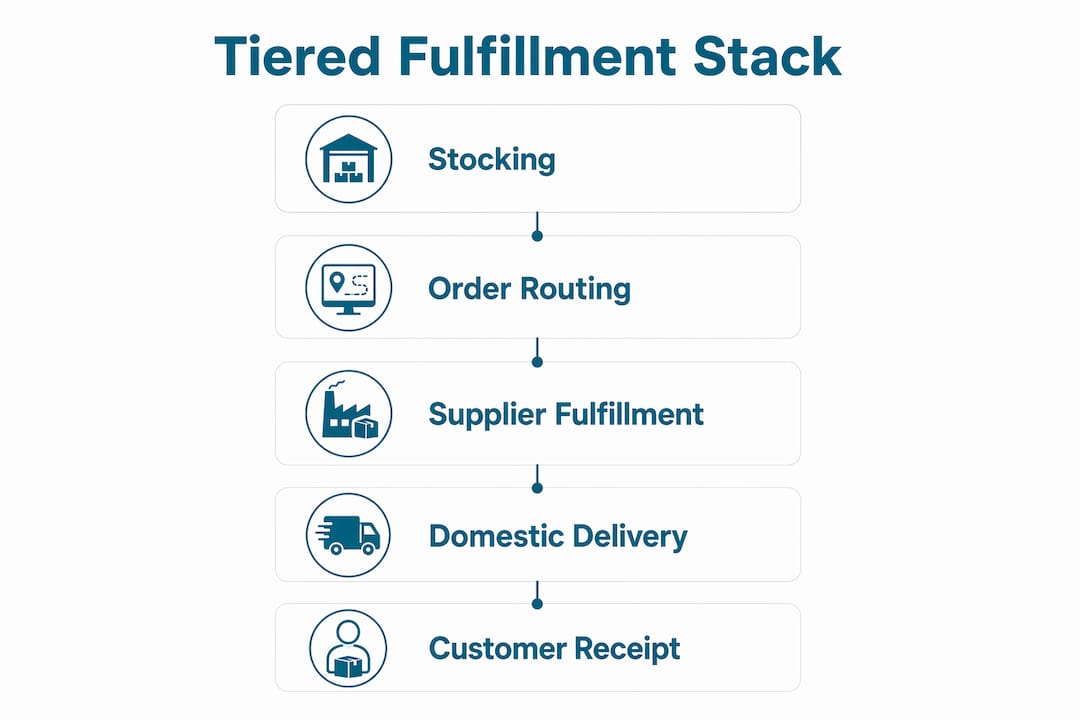 Infographic showing tiered fulfillment flow stages