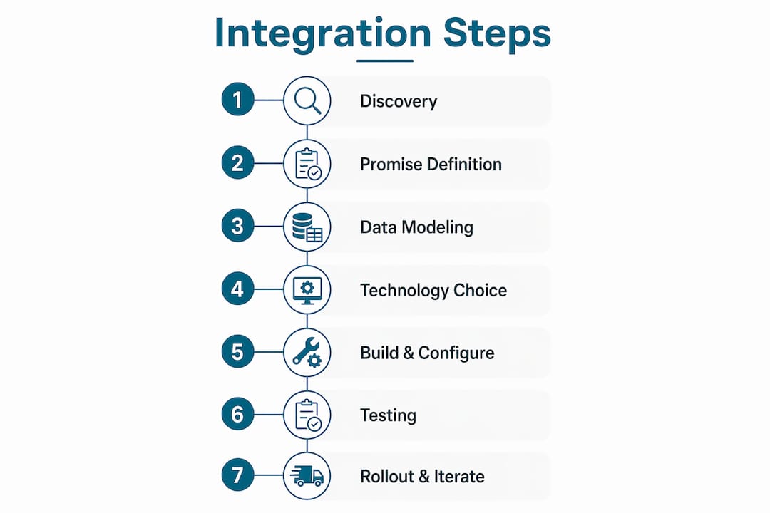 Infographic illustrating ecommerce logistics integration steps